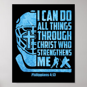 Christian Ice Hockey Jesus Religious Boys Kids Men Poster