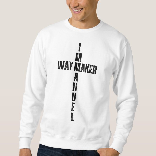 Christian IMMANUEL WAY MAKER Jesus Christmas Sweatshirt (Front)