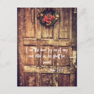 Christian Inspiration: I am the Door Bible Verse Postcard