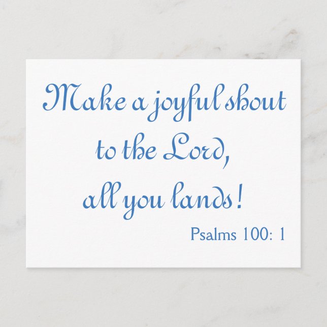 Christian Inspiration Make a Joyful shout Postcard (Front)
