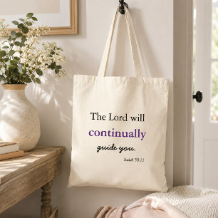 Christian inspiration the Lord will guide you Tote Bag