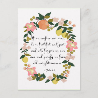 Christian inspirational Art - 1 John 1:9 Postcard