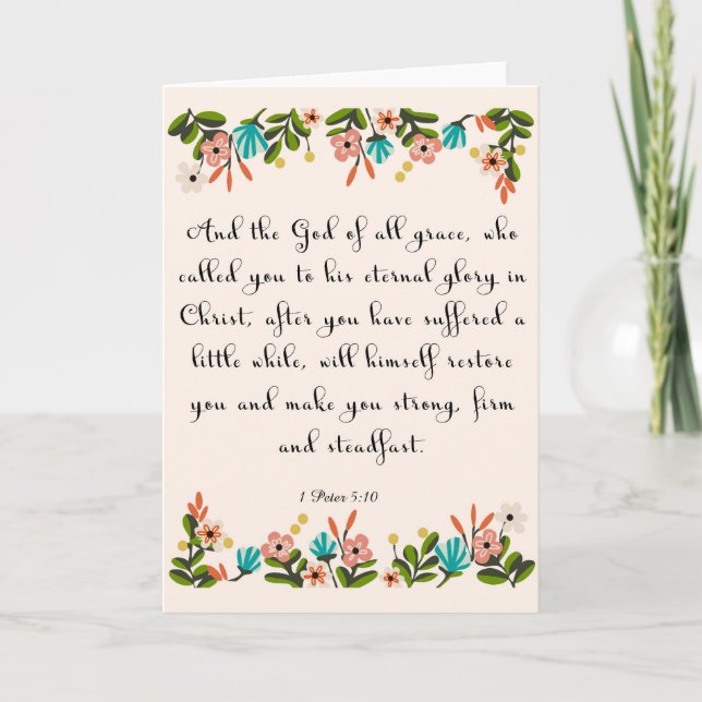 Christian inspirational Art - 1 Peter 5:10 Holiday Card (Front)