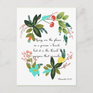 Christian inspirational Art - Proverbs 19:21 Postcard
