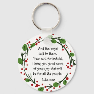 Christian Inspirational Christmas Scripture Keycha Key Ring