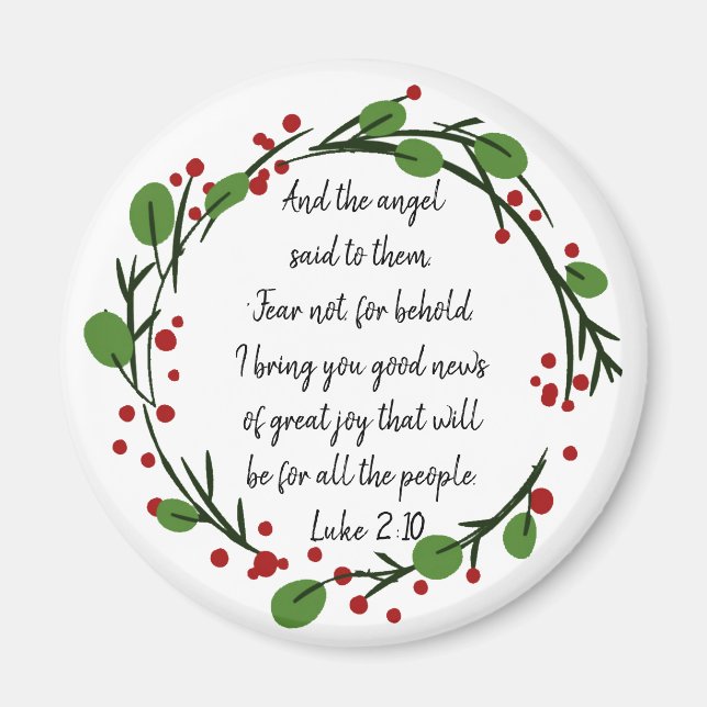 Christian Inspirational Christmas Scripture Magnet (Front)