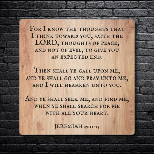Christian Inspirational Jeremiah 29:11 Scripture  Plaque