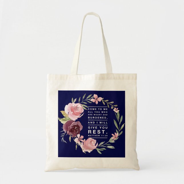 Christian Inspirational Scripture Tote Bag (Front)