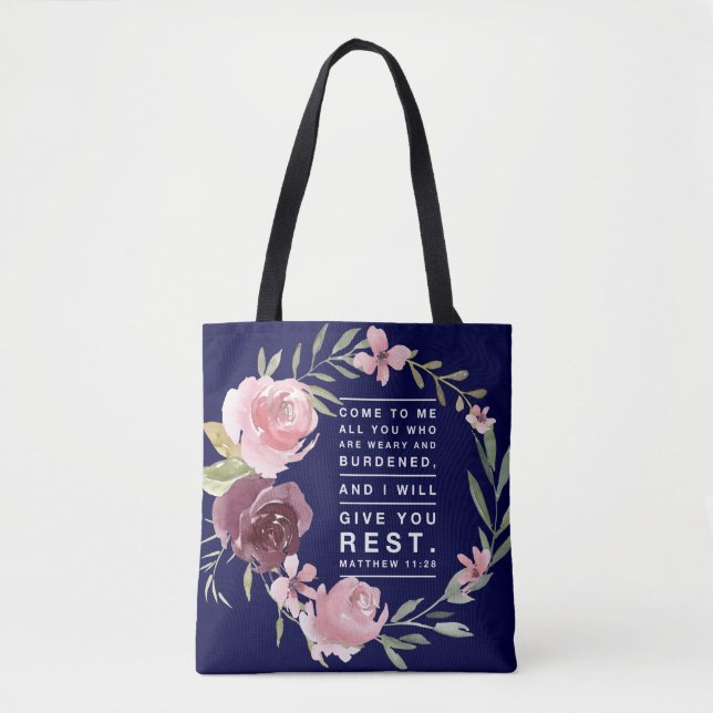 Christian inspirational scripture tote bag (Front)