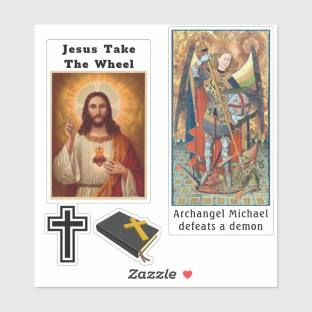 Christian Jesus Cross Decals Car Window or Laptop (Sheet)