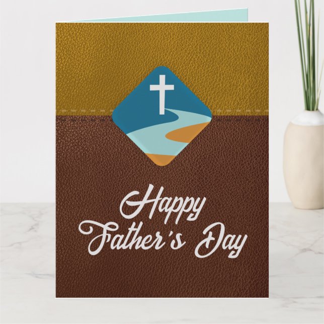 Christian Jesus Cross Happy Father's Day Card  (Front)