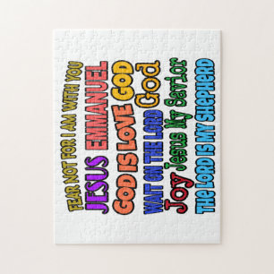 Christian Jesus God Graffiti Print. Christian Jigsaw Puzzle