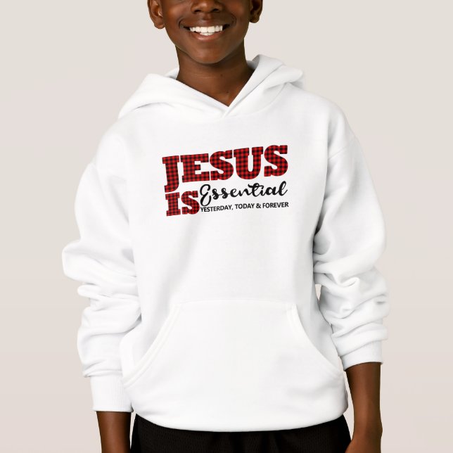 Christian Jesus Is Essential Cute Plaid (Front)