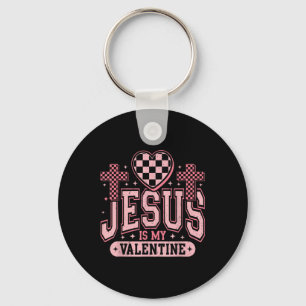 Christian Jesus Is My Valentine Day Religious Hear Key Ring