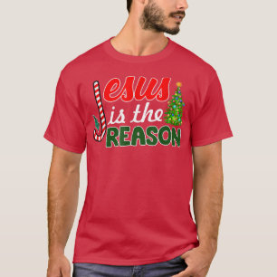 Christian Jesus Is The Reason Candy Cane Religious T-Shirt