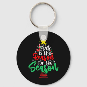 Christian Jesus Is The Reason Christmas Xmas Tree Key Ring