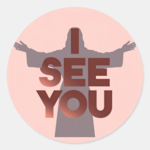 Christian Jesus is Watching you, Jesus I See You Classic Round Sticker