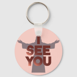 Christian Jesus is Watching you, Jesus I See You Key Ring