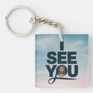 Christian Jesus is Watching you, Jesus I See You Key Ring