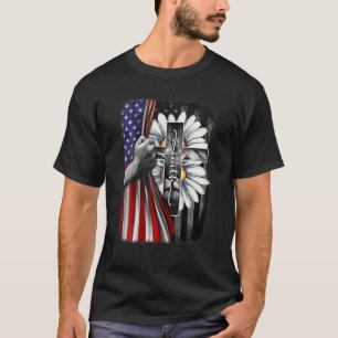 Christian Jesus Lion Of Judah Faith Cross Flower U T-Shirt