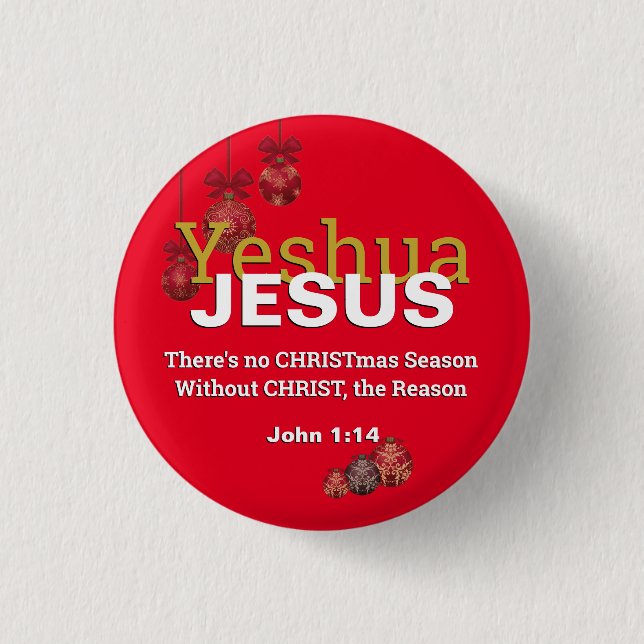 Christian JESUS REASON SEASON Christmas Baubles 3 Cm Round Badge (Front)