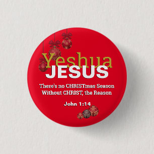 Christian JESUS REASON SEASON Christmas Baubles 3 Cm Round Badge
