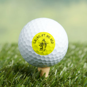 Christian Jesus Swing At Me Bro Funny Yellow Golf Balls