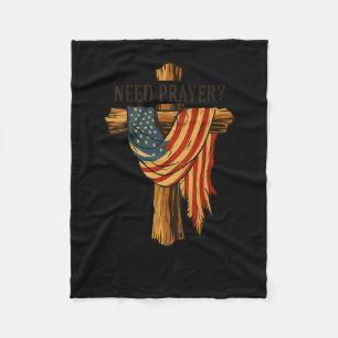 Christian Jesus Tap Me On The Shoulder Cross Usa F Fleece Blanket