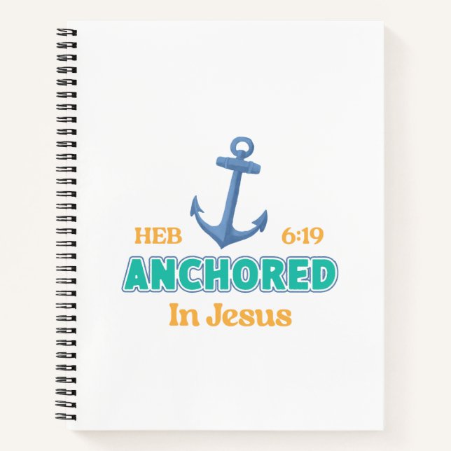 Christian Journal Anchored in Christ Verse Design (Front)