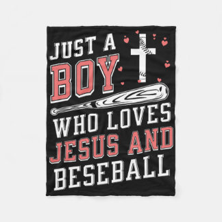 Christian Just A Boy Who Loves Jesus And Sell Fait Fleece Blanket