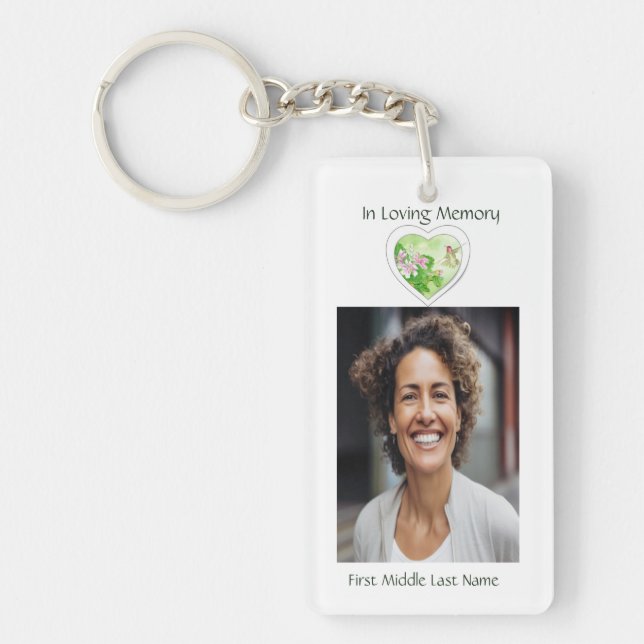 Christian Keepsake Celebration of Life Hummingbird Key Ring (Front)
