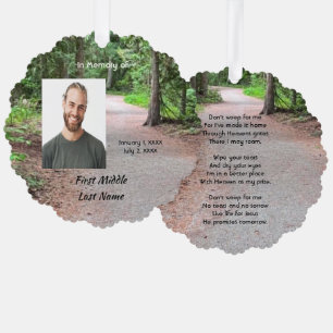 Christian Keepsake Forest Trail Path Walk Hike Tree Decoration Card