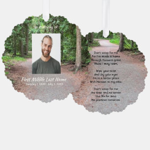 Christian Keepsake Forest Trees Hike Walk Trail  Tree Decoration Card