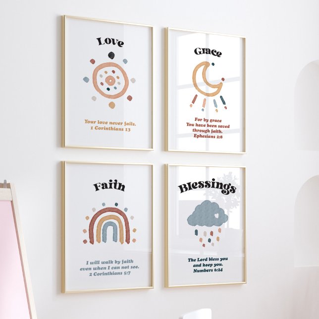 Christian kids bible verse set of 4 poster (Creator Uploaded)