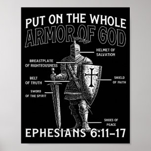 Christian Knights Templar Medieval Knight Armor Of Poster