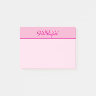 Christian Lady's Pink Hallelujah Minimalist Post-it Notes
