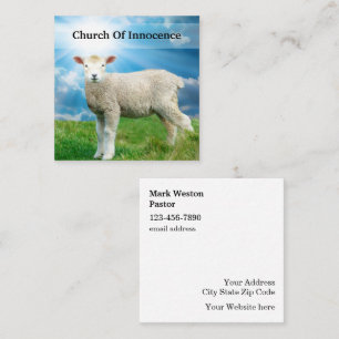 Christian Lamb Nature Theme Square Business Card