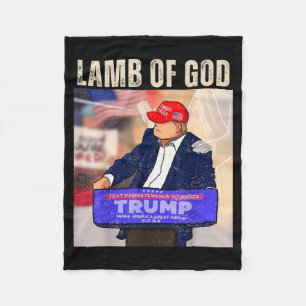 Christian Lamb Of God Donald Trump 2024 Survived S Fleece Blanket