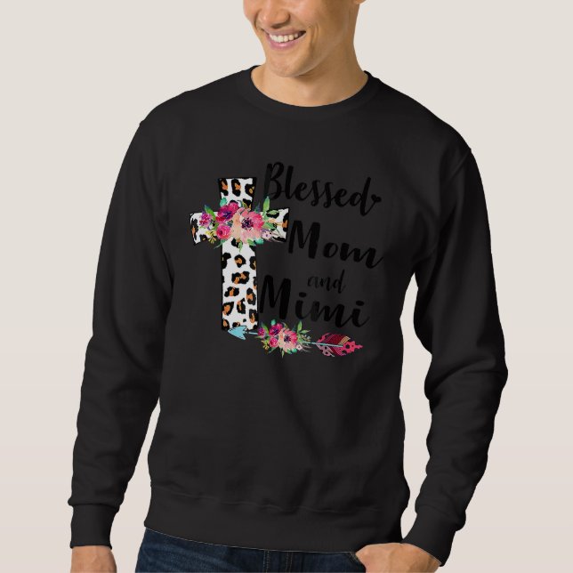 Christian Leopard Flowers Blessed To Be Called Mum Sweatshirt (Front)