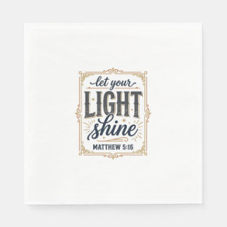 Christian Let Your Light Shine Matthew 5_16 Design Napkin