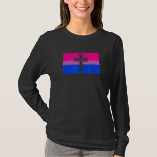 Christian Lgbtq Ally Cross Gay Bisexual Pride Flag T-Shirt