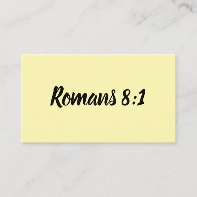 Christian Life Verse Bible Scripture Romans 8:1 Calling Card (Front)