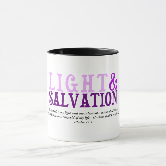 Christian LIGHT AND SALVATION Scripture Verse Mug (Center)