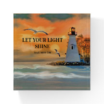 Christian Lighthouse Sunset Painting Light Shine