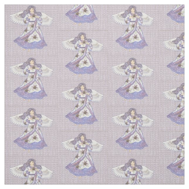 Christian lily flower angel fabric (Swatch)