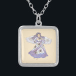 Christian lily flower angel silver plated necklace<br><div class="desc">Lily Angel Necklace, Angel apparel, Angel t-shirts, Angel gifts by ArtMuvz Illustration. Matching Charming Lily Angel t-shirt for Mum, Dad, kids, baby. Christian Angel birthday and christmas gifts, tote bag, mug, hat. Angel gifts are a thoughtful and meaningful way to show someone you care.Angel gifts can be religious or secular...</div>