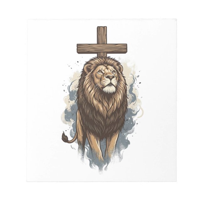 Christian Lion and Cross Vintage Notepad (Front)