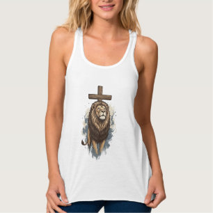 Christian Lion and Cross Vintage Singlet