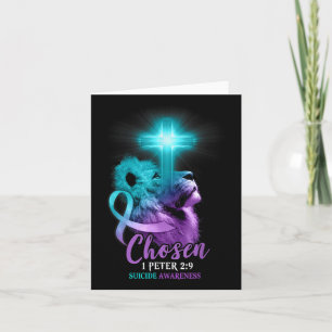 Christian Lion Cross Religious Bible Verse Suicide Card