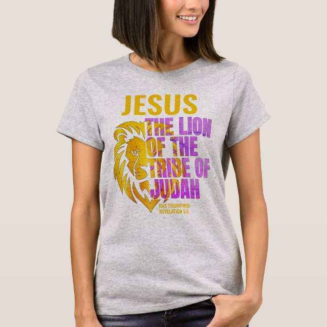  Christian Lion of the Tribe of Judah JESUS  T-Shirt (Front)